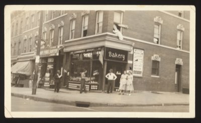 Front shows an American street scene with 