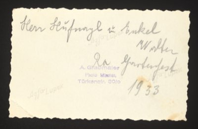 ANNOTATION ON PHOTO (back, handwritten and printed): Handwritten: 