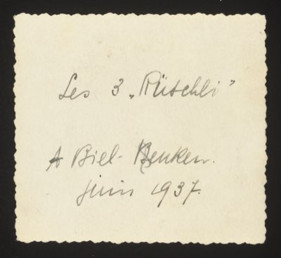 ANNOTATION ON PHOTO (back, handwritten): French/Swiss German: 